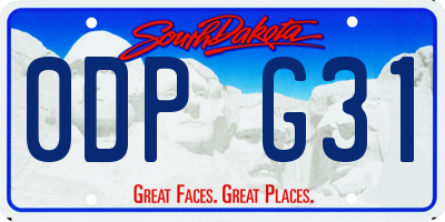 SD license plate 0DPG31