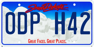 SD license plate 0DPH42