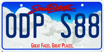 SD license plate 0DPS88