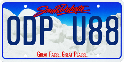 SD license plate 0DPU88