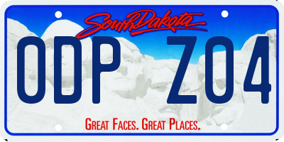 SD license plate 0DPZ04