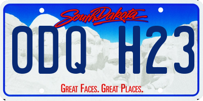 SD license plate 0DQH23