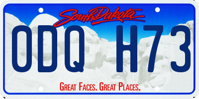 SD license plate 0DQH73