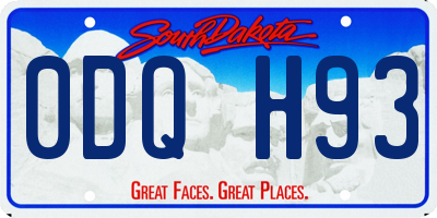 SD license plate 0DQH93