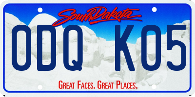 SD license plate 0DQK05