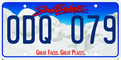 SD license plate 0DQO79