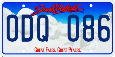 SD license plate 0DQO86