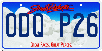 SD license plate 0DQP26