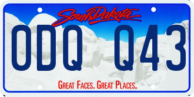 SD license plate 0DQQ43