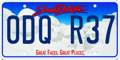 SD license plate 0DQR37