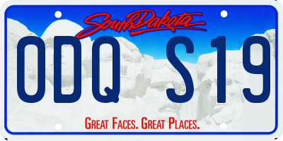 SD license plate 0DQS19