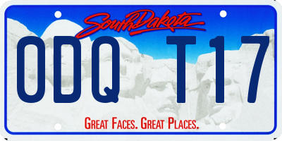 SD license plate 0DQT17
