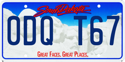 SD license plate 0DQT67