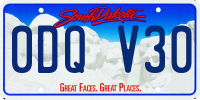 SD license plate 0DQV30