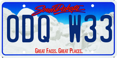 SD license plate 0DQW33