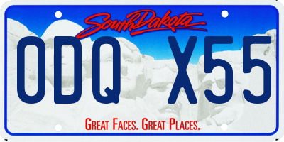 SD license plate 0DQX55