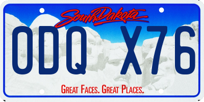 SD license plate 0DQX76