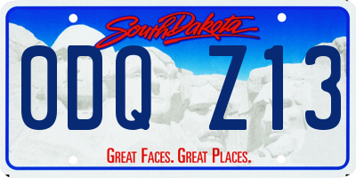 SD license plate 0DQZ13