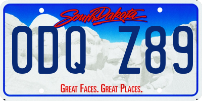 SD license plate 0DQZ89