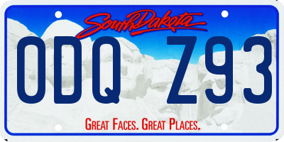 SD license plate 0DQZ93