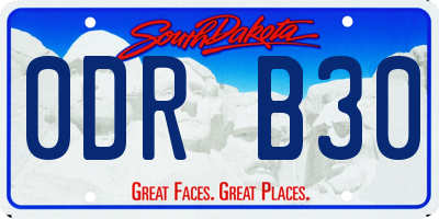 SD license plate 0DRB30