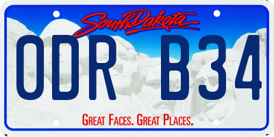 SD license plate 0DRB34