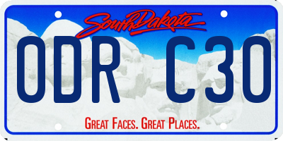 SD license plate 0DRC30