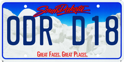SD license plate 0DRD18