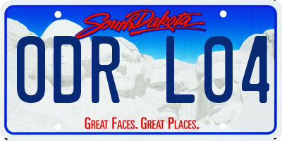 SD license plate 0DRL04