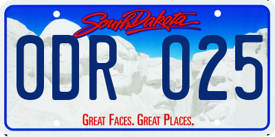 SD license plate 0DRO25