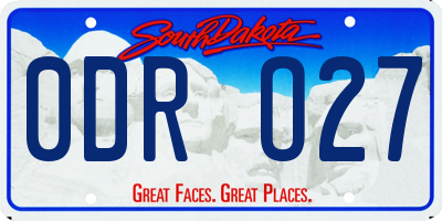 SD license plate 0DRO27