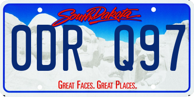 SD license plate 0DRQ97