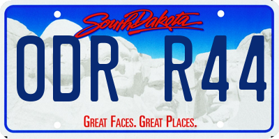 SD license plate 0DRR44