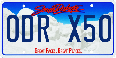 SD license plate 0DRX50