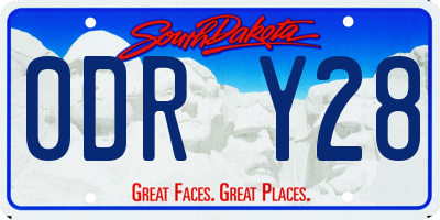 SD license plate 0DRY28