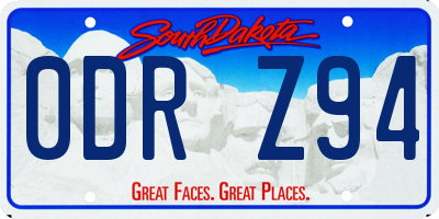 SD license plate 0DRZ94