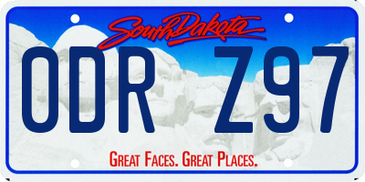 SD license plate 0DRZ97