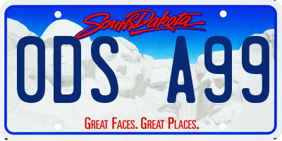 SD license plate 0DSA99