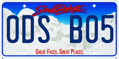 SD license plate 0DSB05