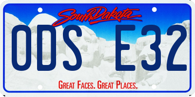 SD license plate 0DSE32