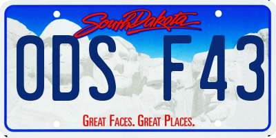 SD license plate 0DSF43