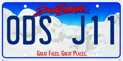 SD license plate 0DSJ11