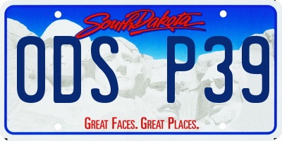 SD license plate 0DSP39