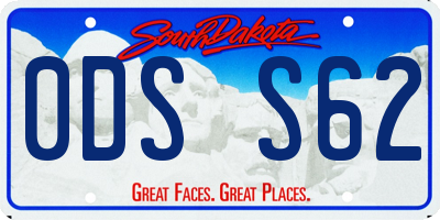 SD license plate 0DSS62