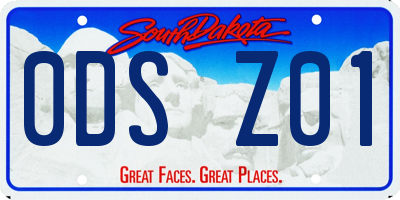 SD license plate 0DSZ01