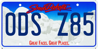 SD license plate 0DSZ85