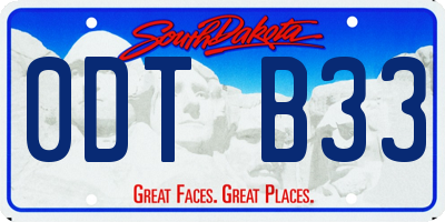 SD license plate 0DTB33
