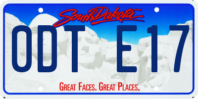 SD license plate 0DTE17