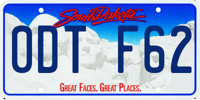 SD license plate 0DTF62