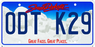 SD license plate 0DTK29